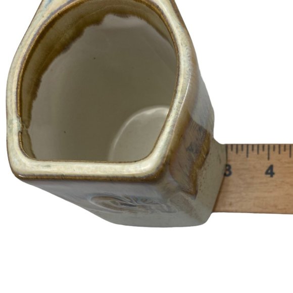 Vintage Drip Glaze Stoneware Rodolfo Padilla Tan Coffee Mug Flat Front 4.25" - Picture 7 of 9